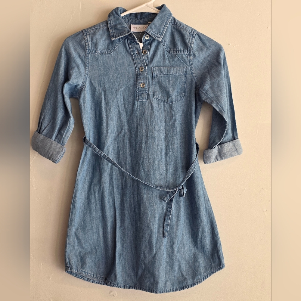 Girl's Denim Blue Shirt Dress